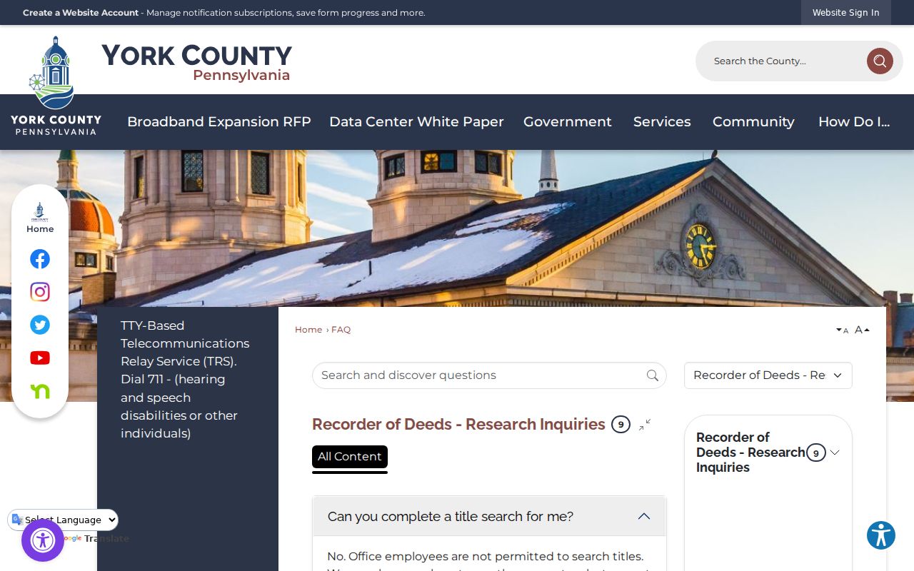 York previous residents deed tracing guidance