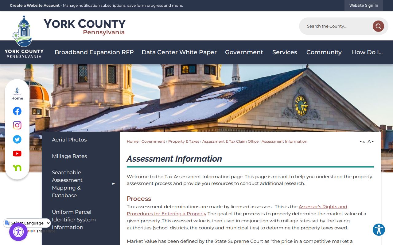 York previous residents assessment information